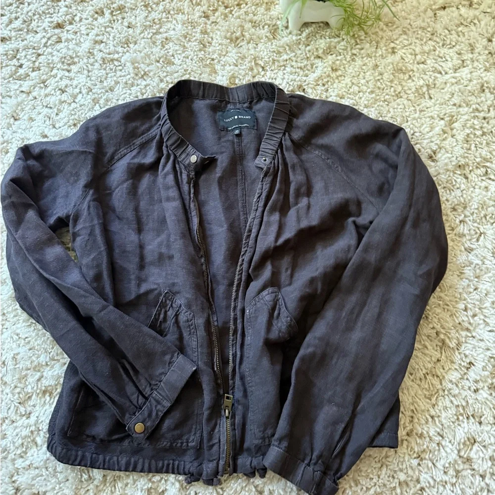 Lucky Brand Black Lightweight Shirt Jacket Relaxed Fit